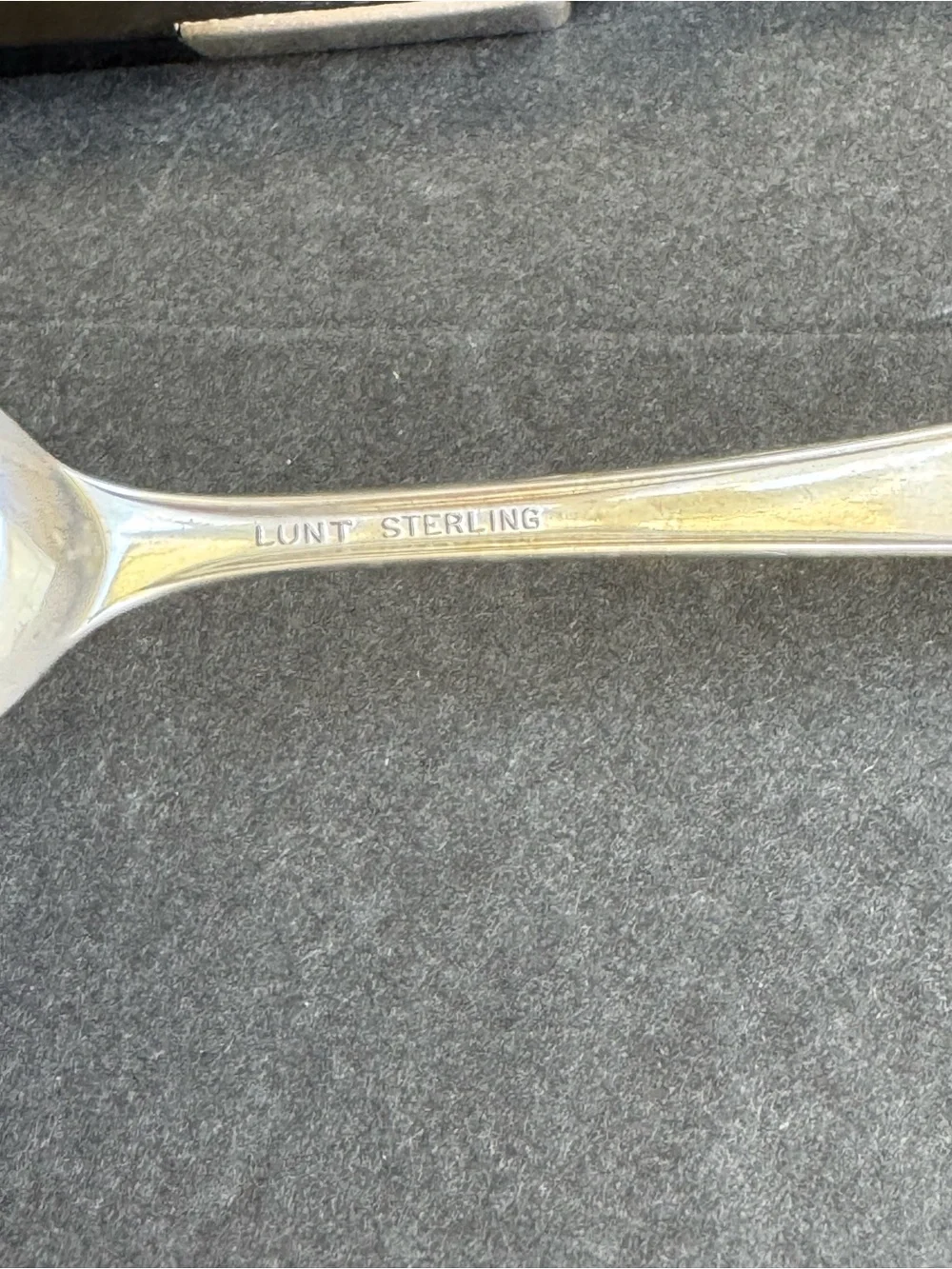 Vintage Lunt Sterling Silver Hostess Set Contrast Ebony Bar Knife Spoon  MCM